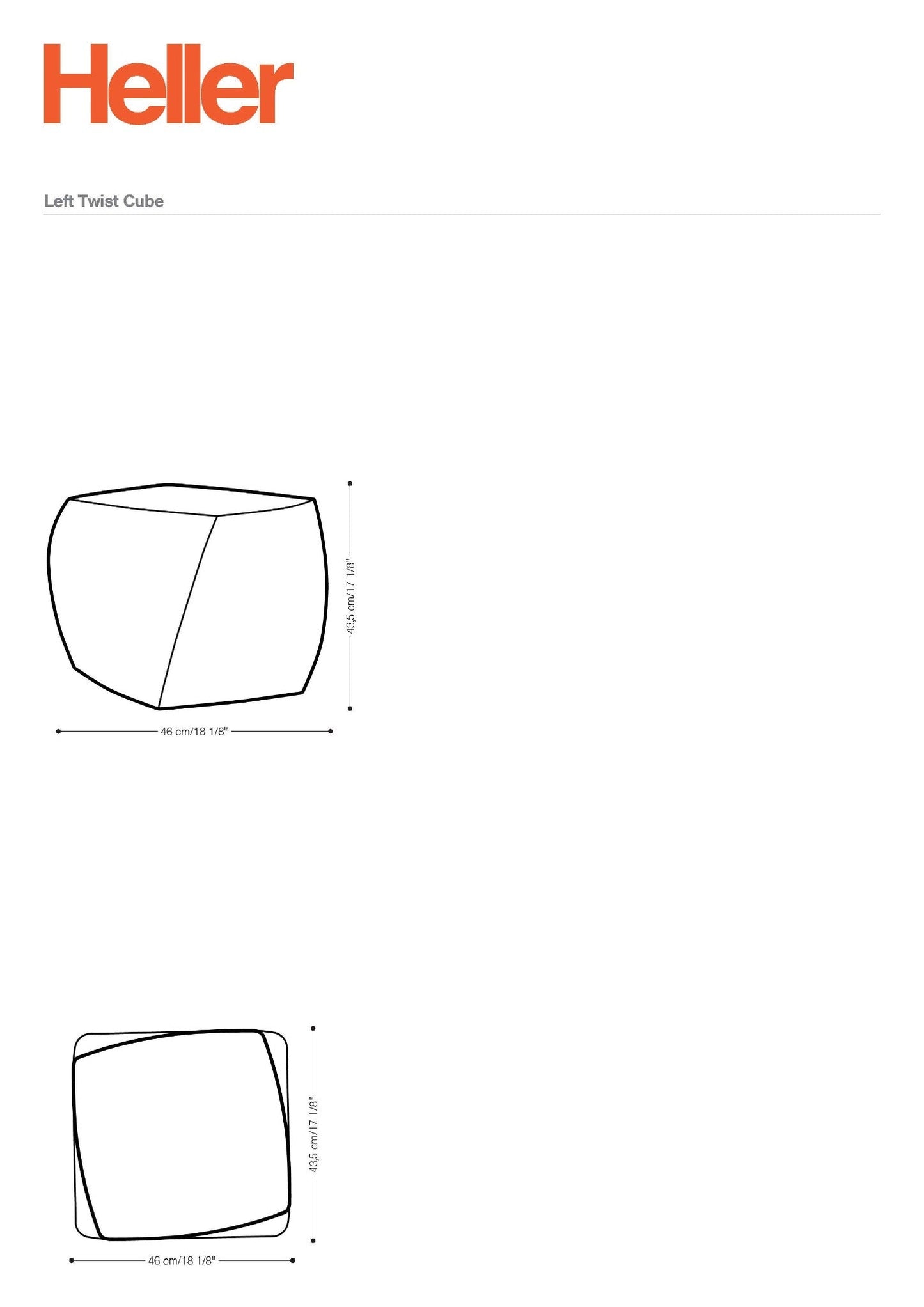 Gehry Left Twist Cube - Heller Furniture - Side Tables + Stools - Yellow