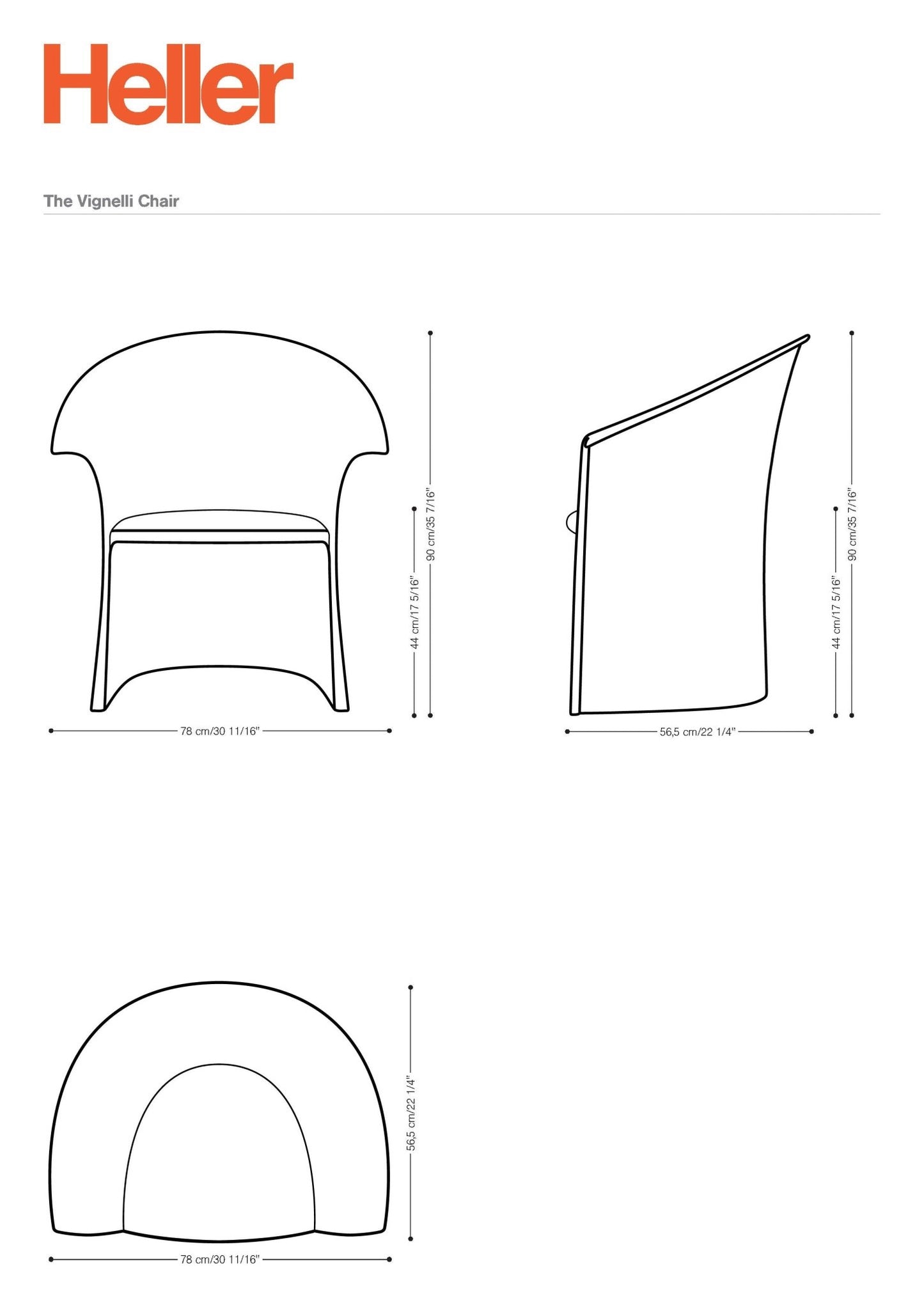 Vignelli Chair - Limited Edition - Heller Furniture - Accent Chairs - Warm Red