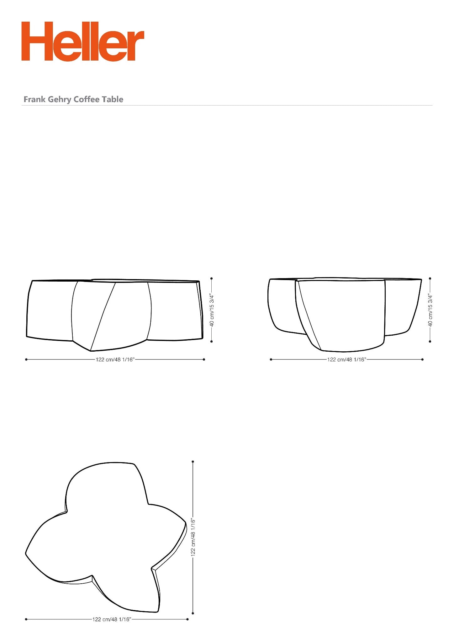 Gehry Coffee Table - Heller Furniture - Coffee Tables - White