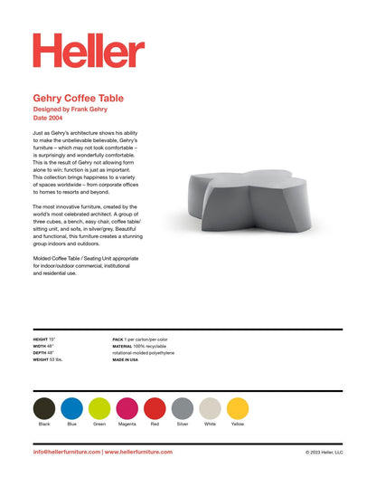 Gehry Coffee Table - Heller Furniture - Coffee Tables - White