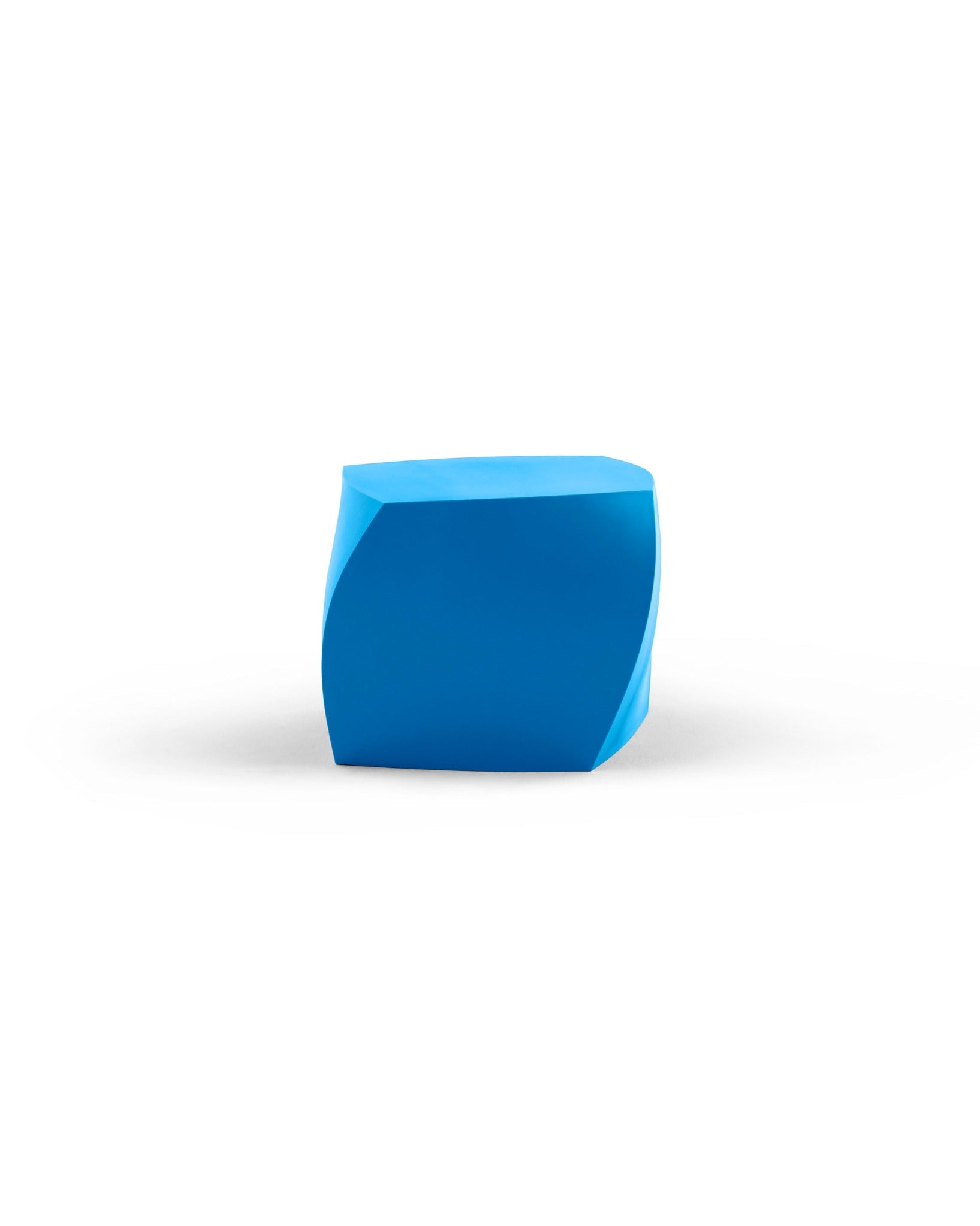 Gehry Left Twist Cube - Heller Furniture - Side Tables + Stools - Blue