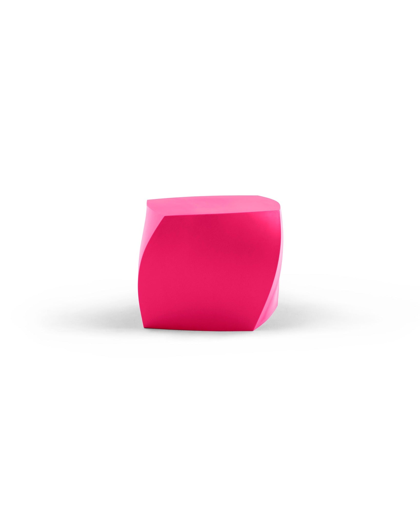 Gehry Left Twist Cube - Heller Furniture - Side Tables + Stools - Magenta