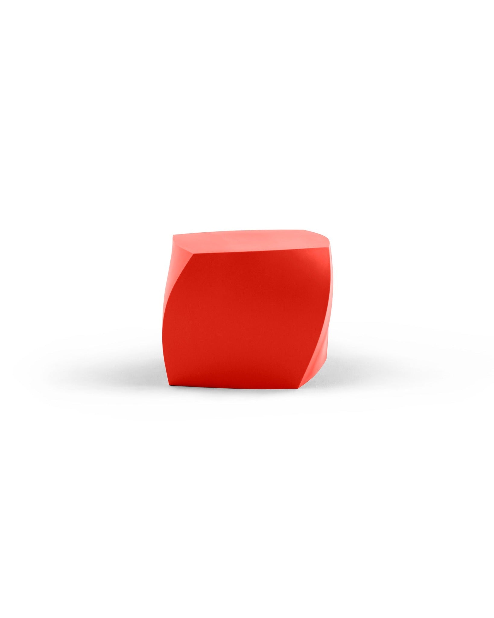 Gehry Left Twist Cube - Heller Furniture - Side Tables + Stools - Red