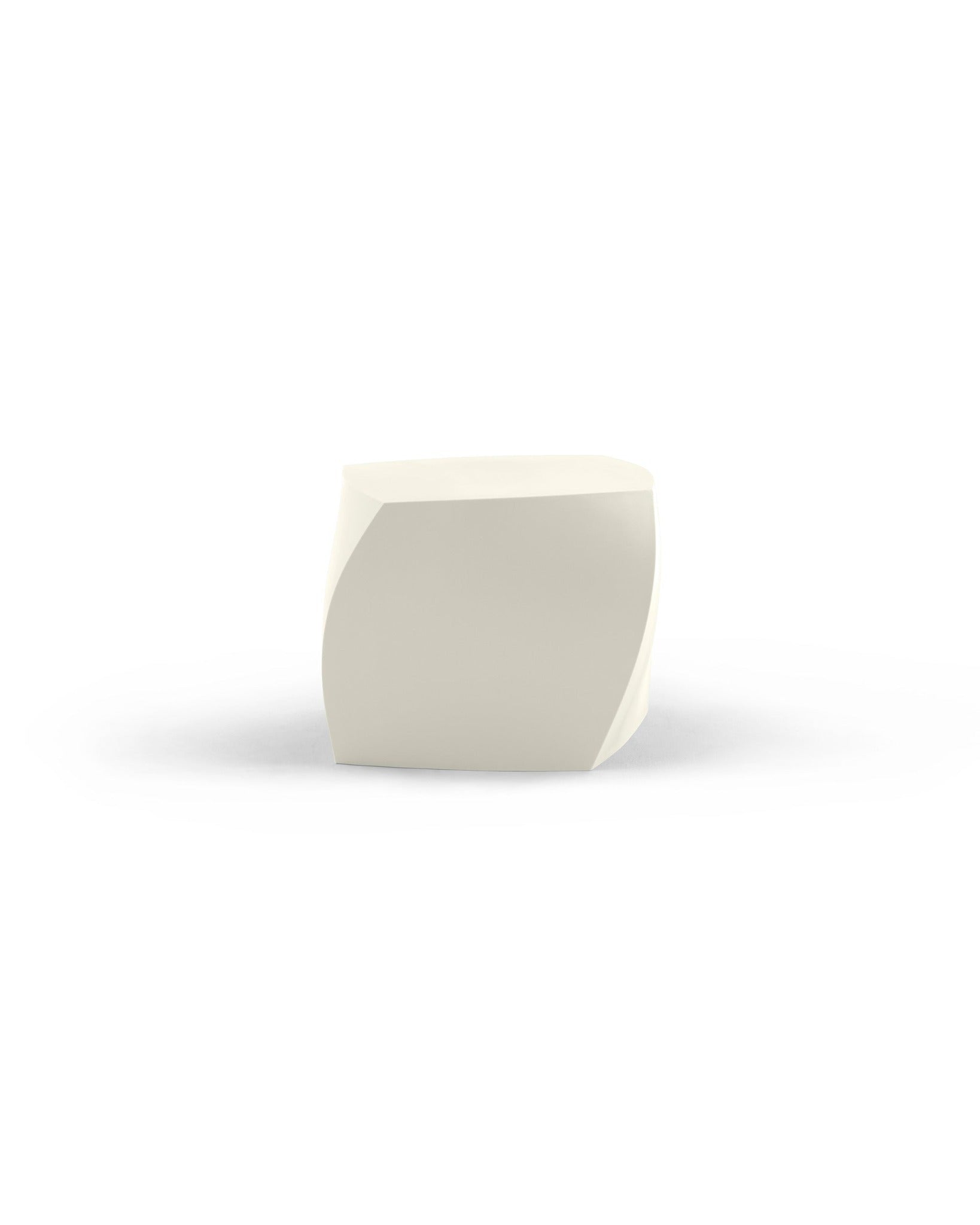 Gehry Left Twist Cube - Heller Furniture - Side Tables + Stools - White